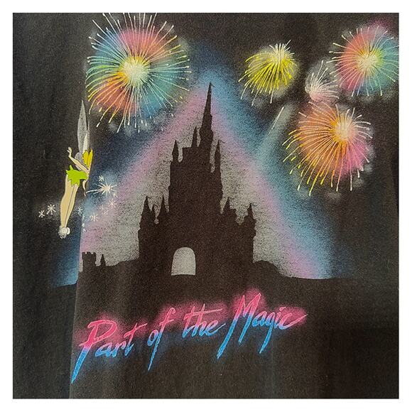 Vintage Disney Parks Magic Kingdom Tinker Bell Fireworks Graphic T-Shirt Large - Picture 3 of 7